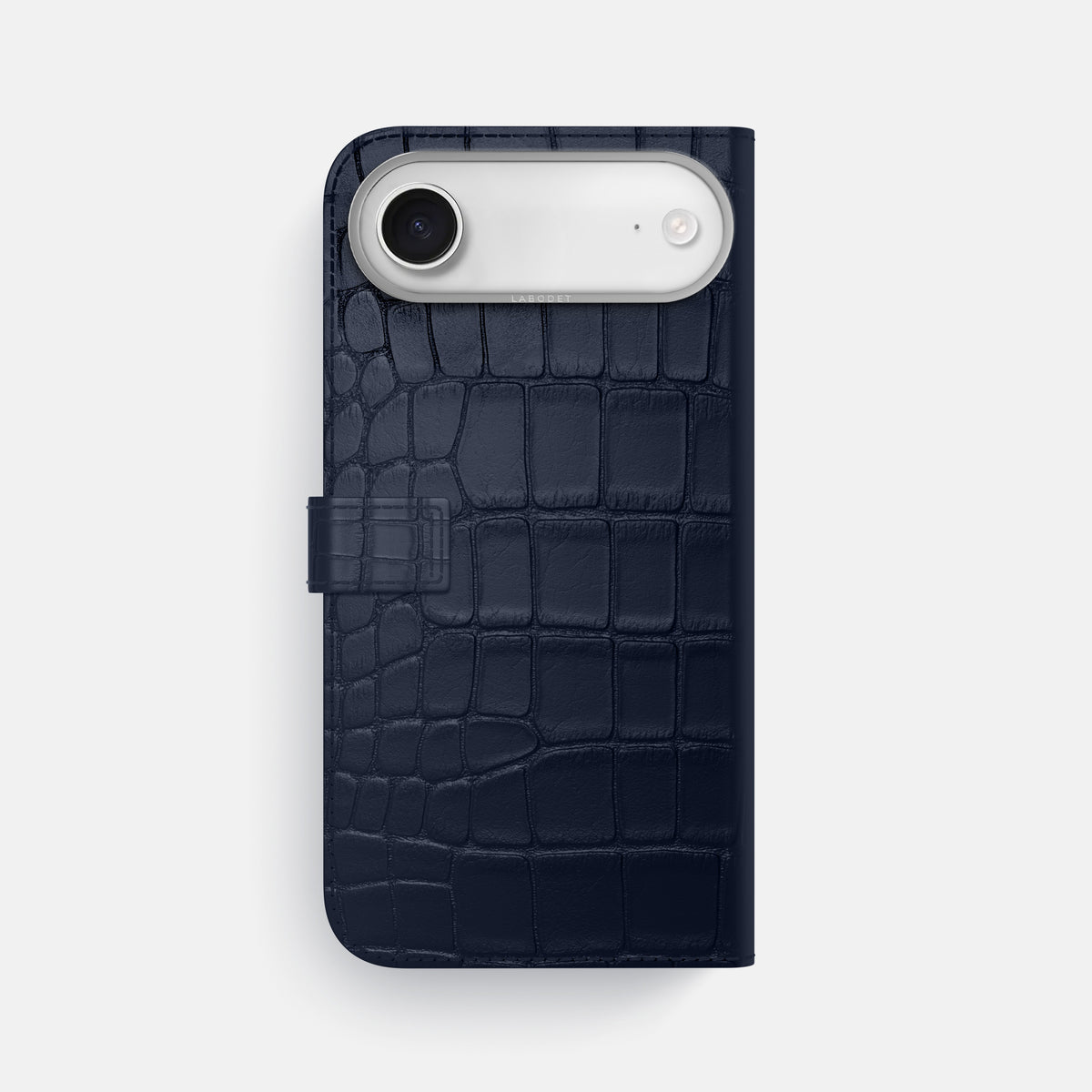 Folio Case with Clasp For iPhone 17 Air In Alligator -3 | Navy-Blue-Steel