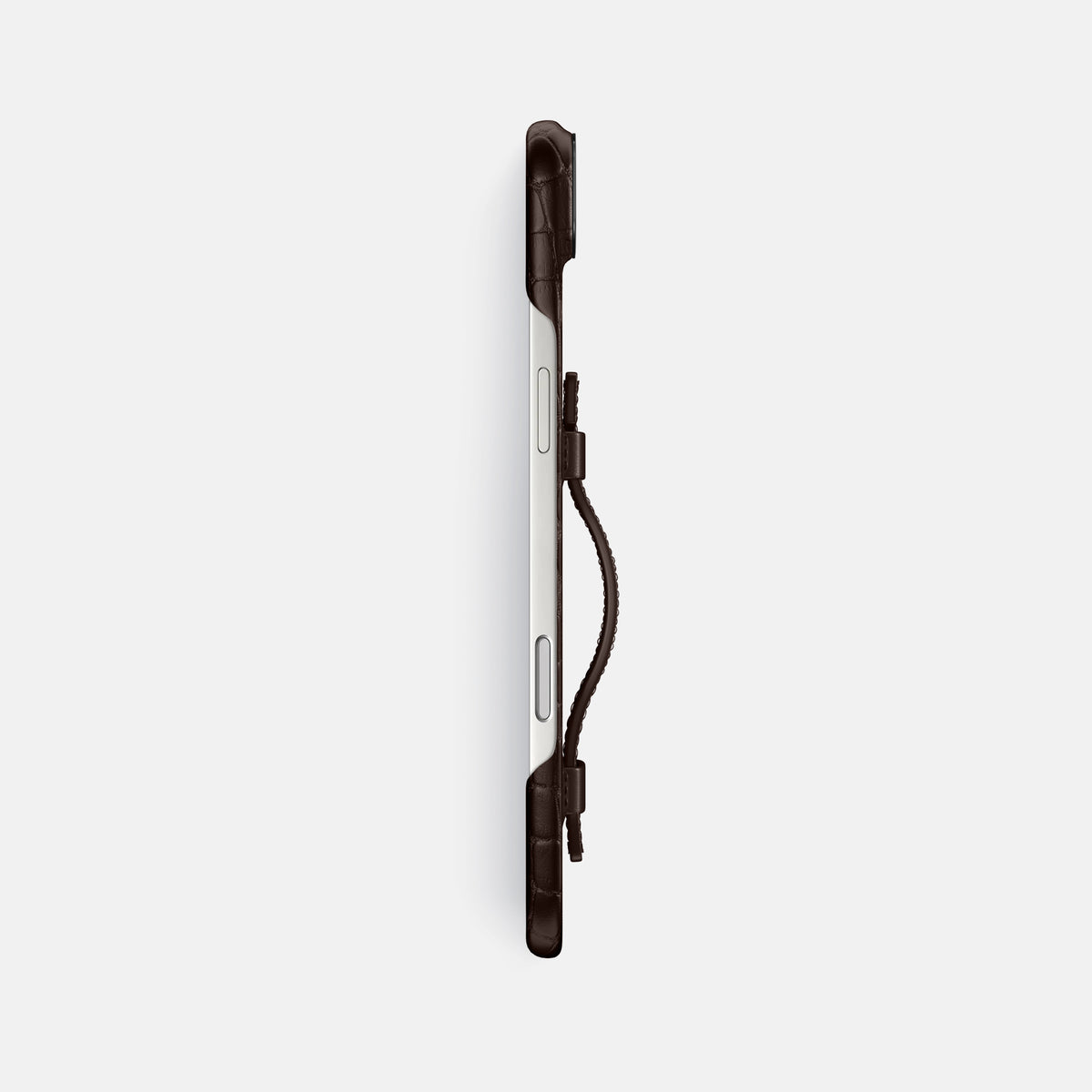 Handle Case For iPhone 17 Air In Alligator -3 | Dark-Brown-Black