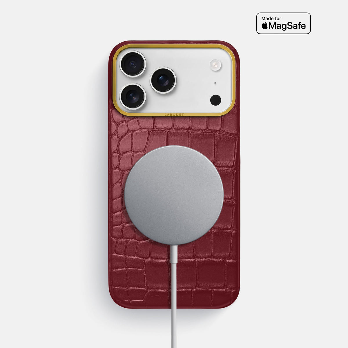 Classic Case For iPhone 18 Pro Max In Alligator -5 | Burgundy-Gold