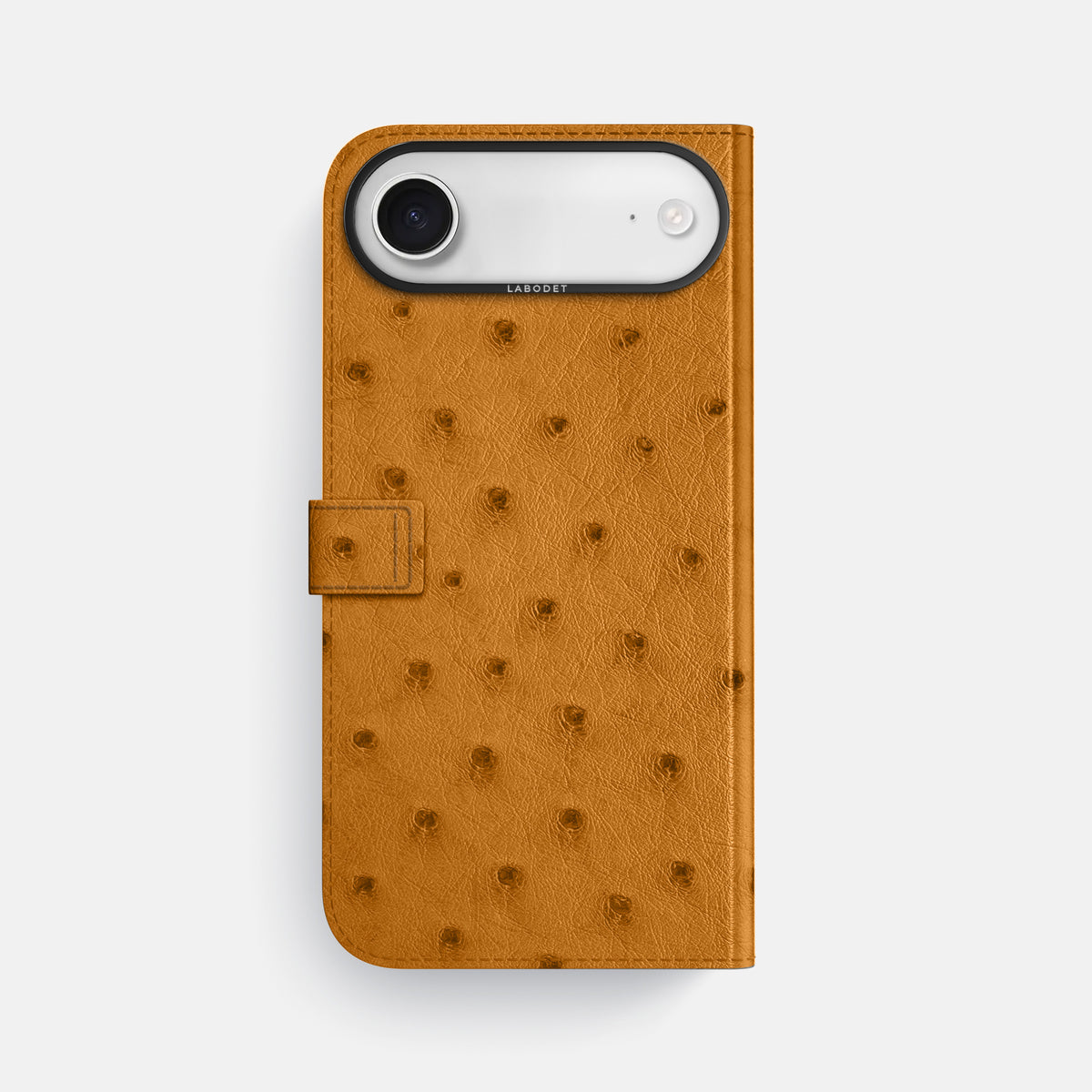 Folio Case with Clasp For iPhone 17 Air In Ostrich -3 | Chestnut-Black