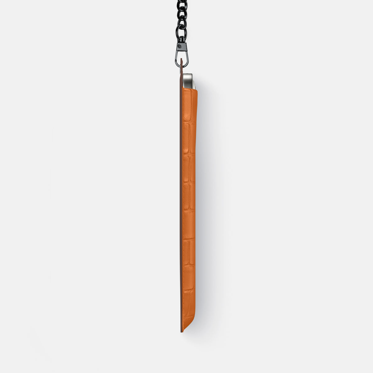 Crossbody Bag For iPhone 17 Pro In Alligator -4 | Orange-Black