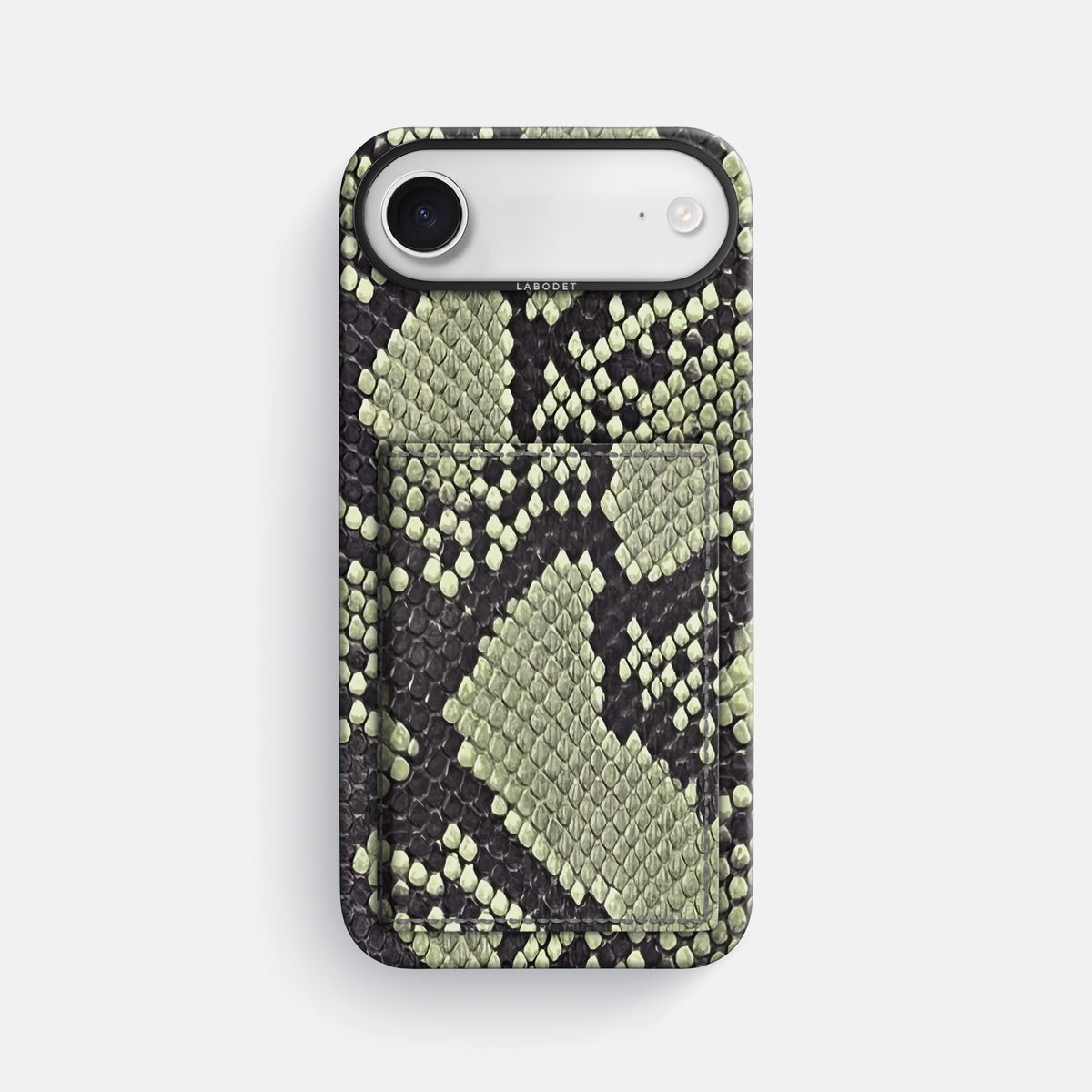 Bi-Fold Case For iPhone 17 Air In Deluxe Python -1 | Army-Green-Black