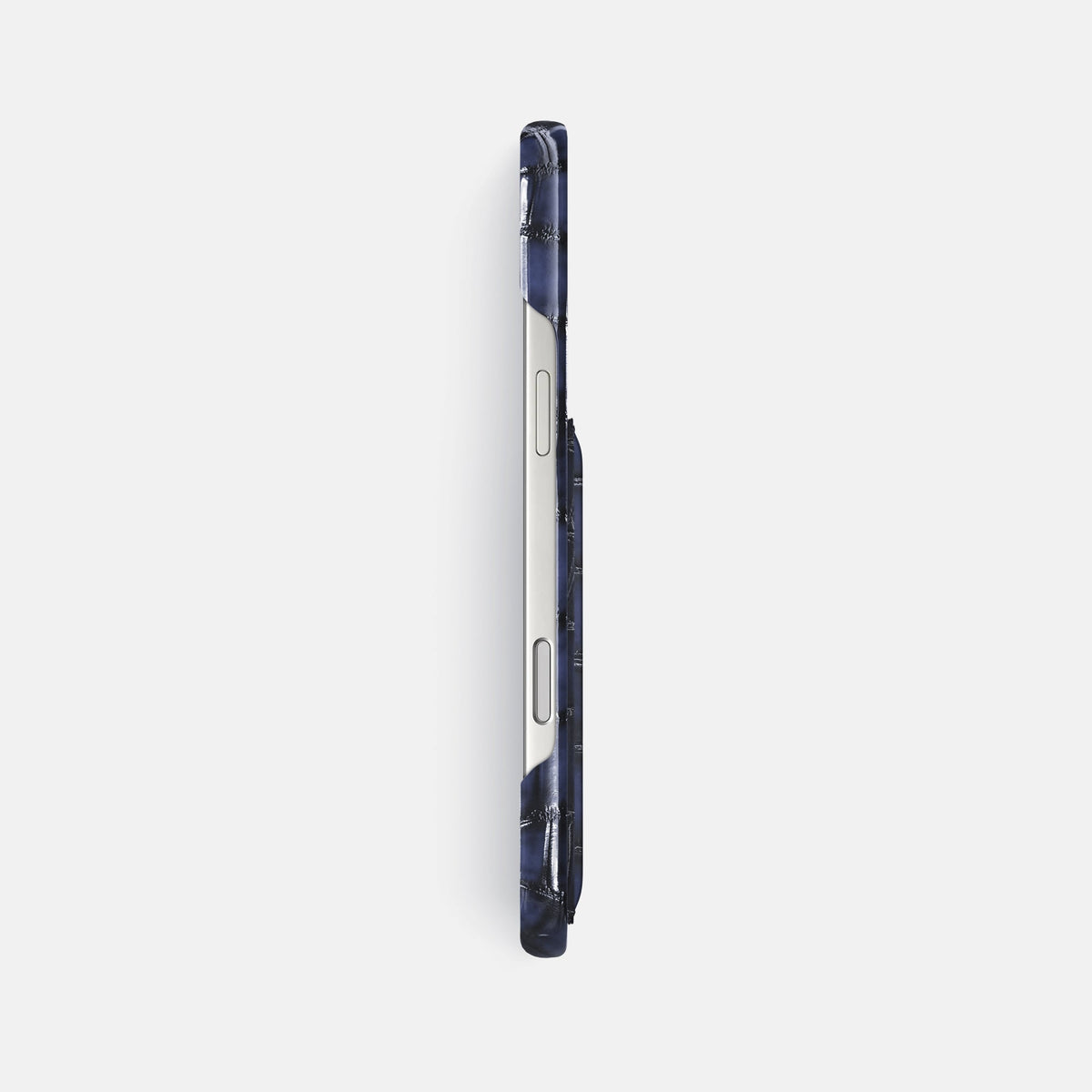 Slim Card Case For iPhone 18 Pro Max In Patina Alligator -3 | Havana-Blue