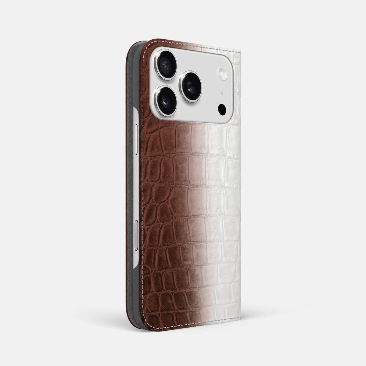 Folio Slim Case For iPhone 18 Pro Max In Himalayan Crocodile -1 | Dark-Brown