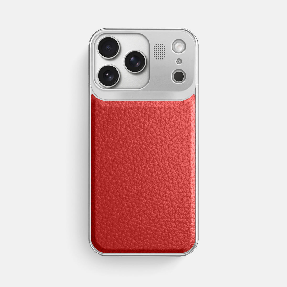 Metal Case For iPhone 17 Pro Max In Calf -1 | Red-Steel