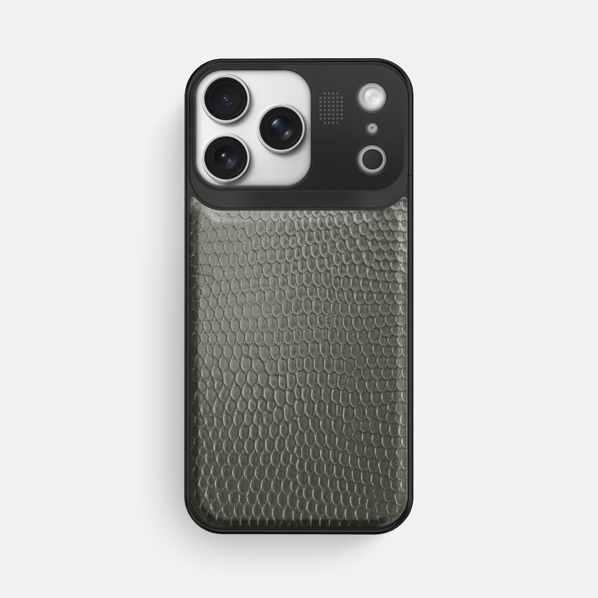 Metal Case For iPhone 17 Pro Max In Lizard -1 | Grey-Black