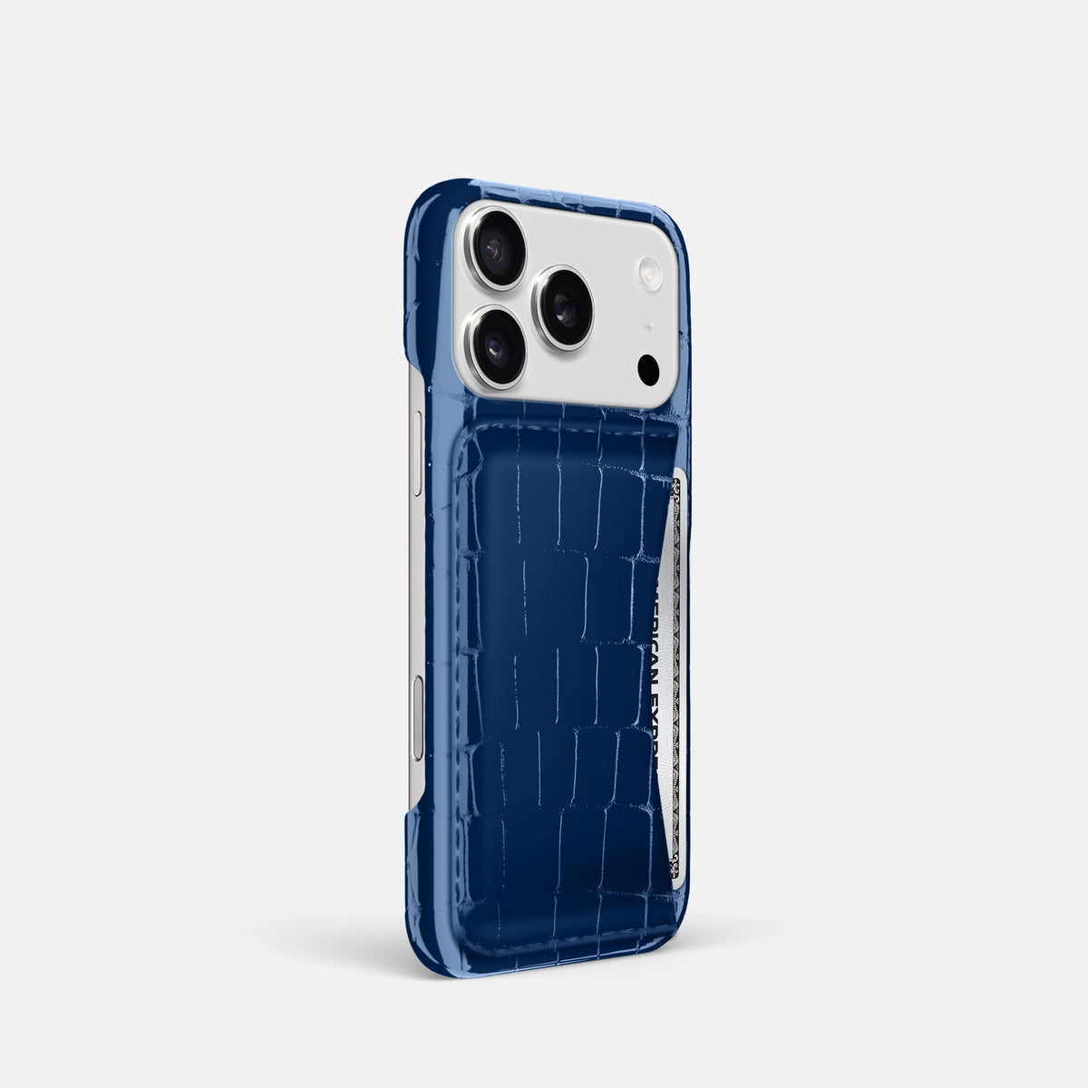 Slim Card Case For iPhone 18 Pro In Shiny Alligator -2 | Mediterranean