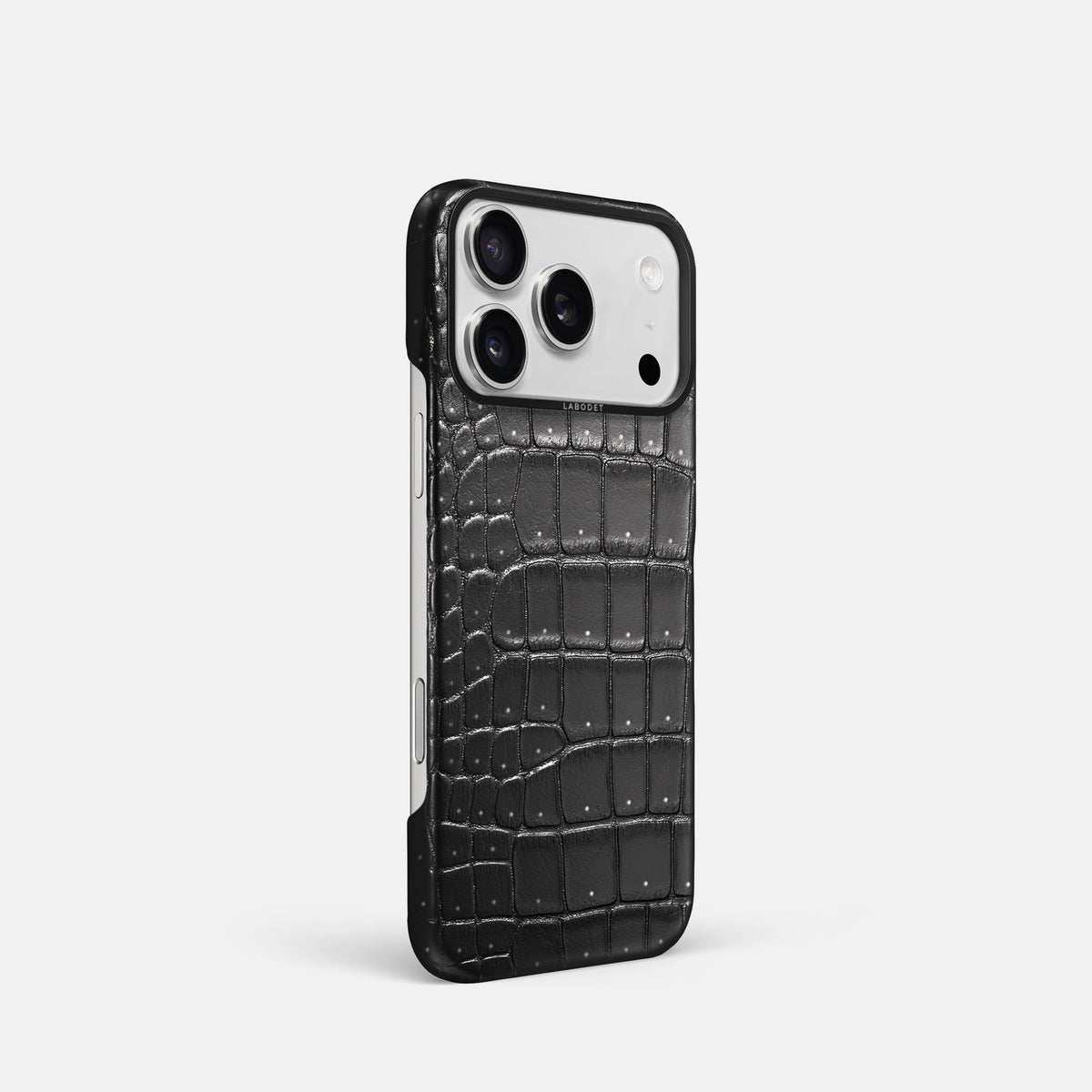 Classic Case For iPhone 18 Pro In Porosus Crocodile -2 | Shiny-Black-Black