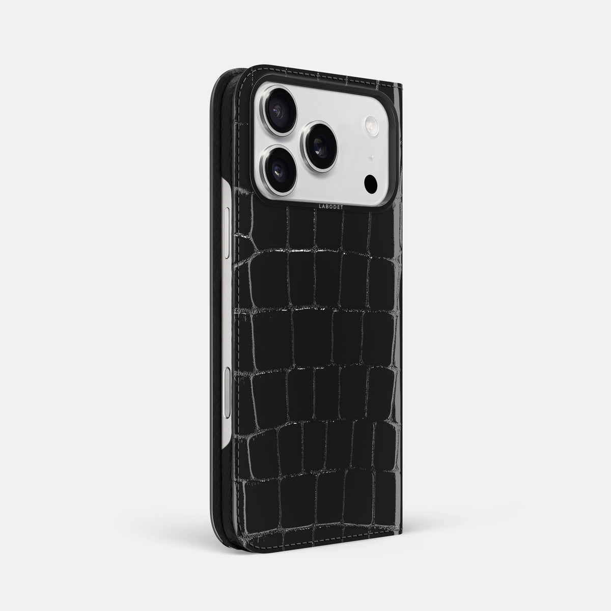Folio Case For iPhone 17 Pro Max In Shiny Alligator -1 | Black-Black