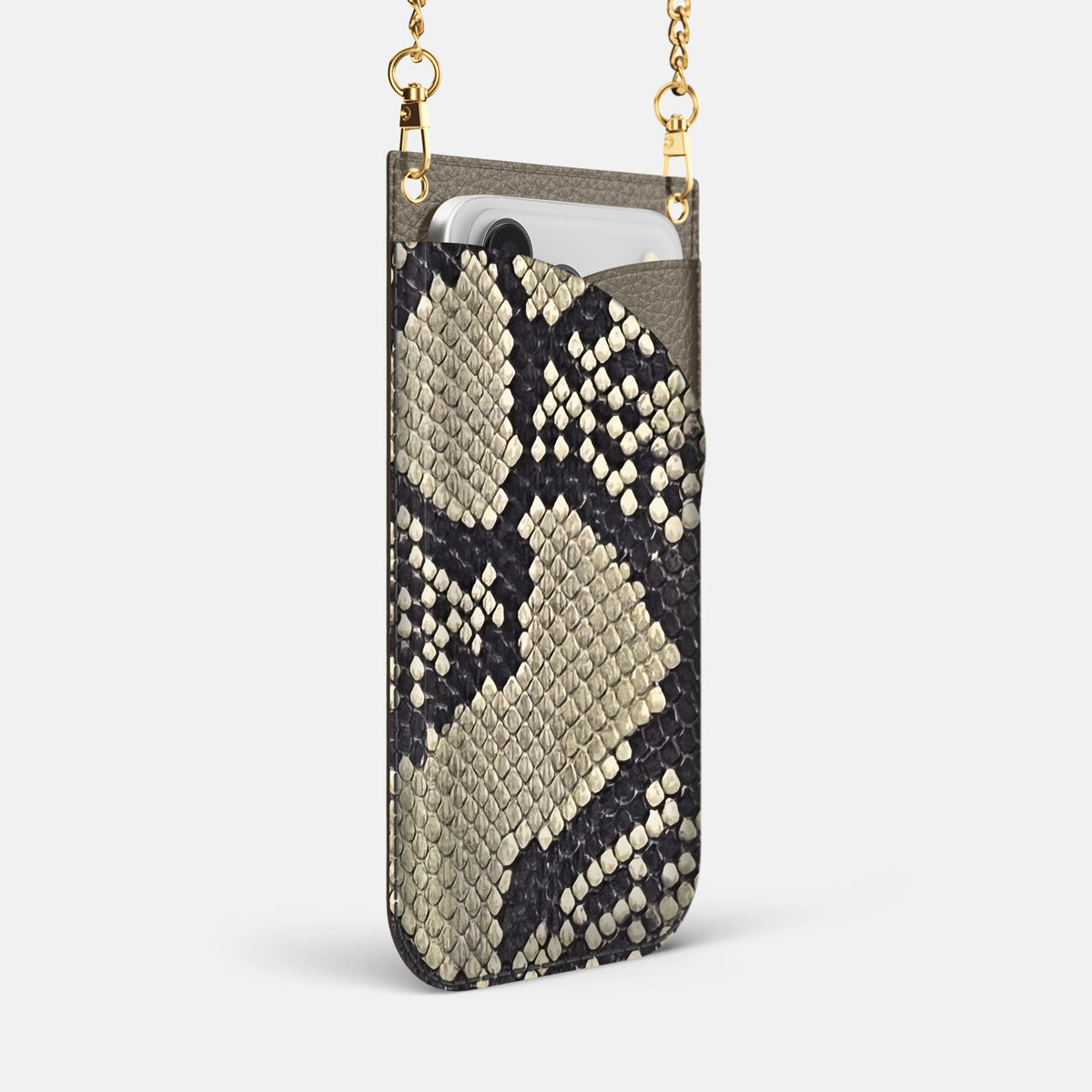 Crossbody Bag For iPhone 18 Pro Max In Deluxe Python -2 | Savannah-Gold