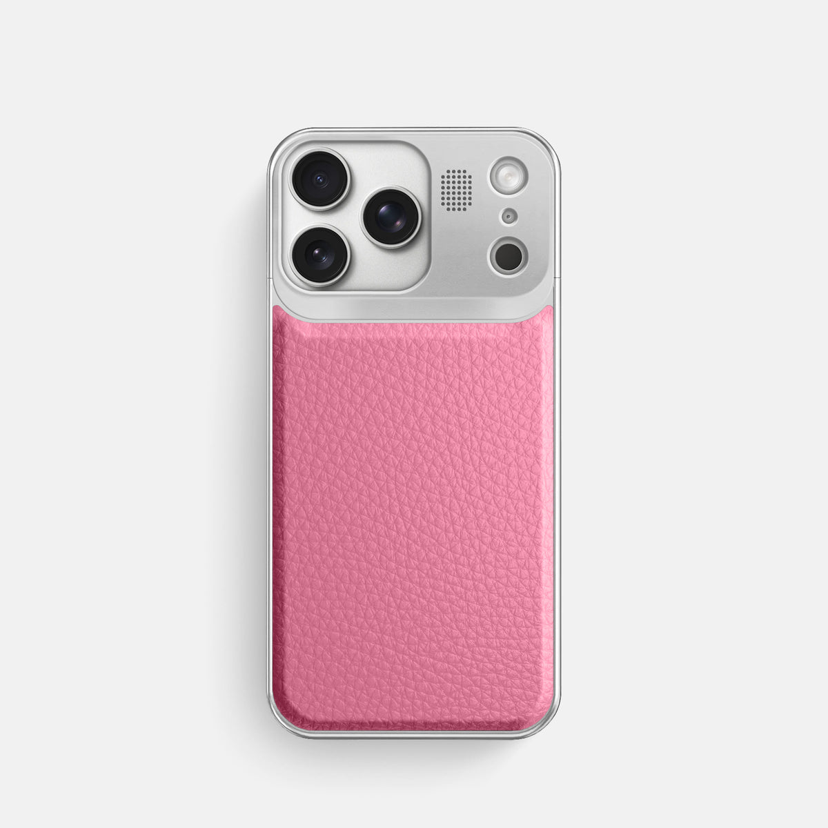 Metal Case For iPhone 17 Pro In Calf -1 | Pink-Steel