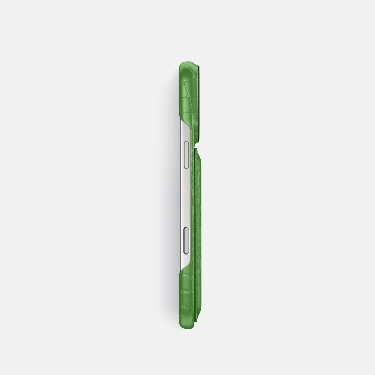 Double Card Case For iPhone 17 Pro In Alligator -3 | Apple-Green-Black