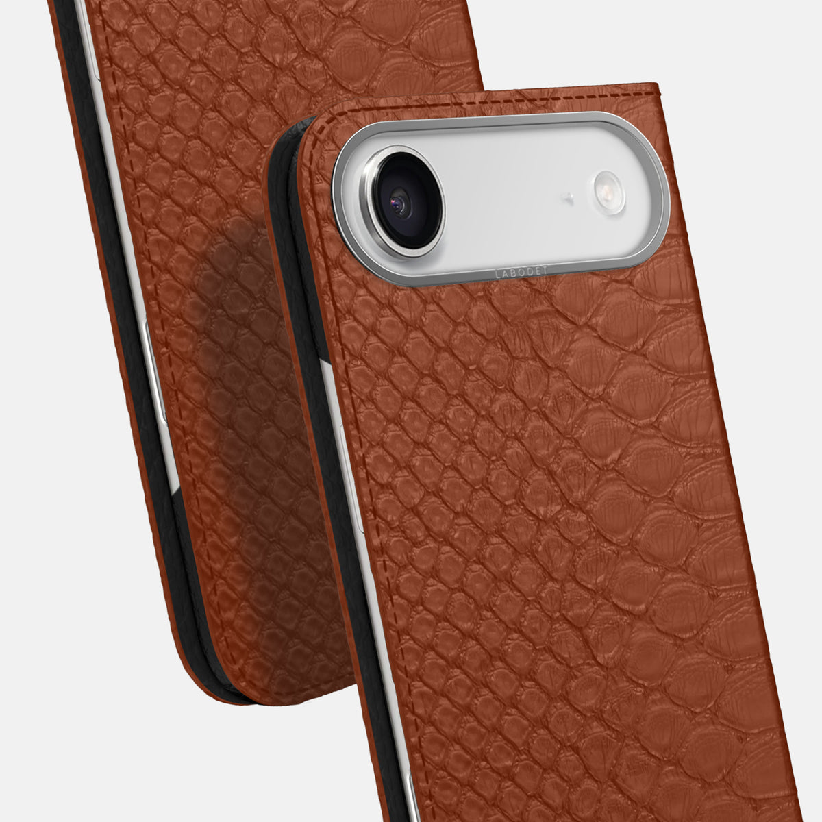 Folio Case For iPhone 17 Air In Python -5 | Medium-Brown-Steel