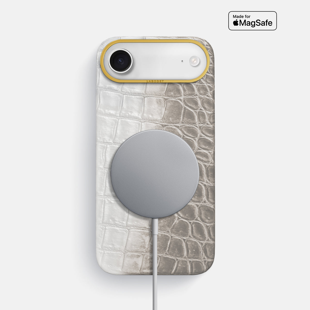 Classic Case For iPhone 17 Air In Himalayan Crocodile -4 | Grey-Gold