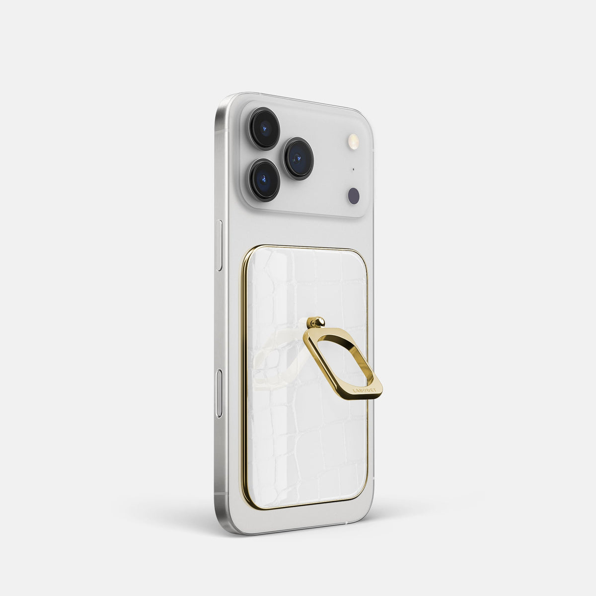 MagSafe Ring For iPhone 18 Pro In Shiny Alligator -1 | White-Gold