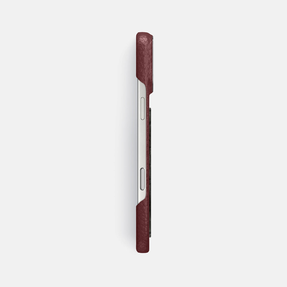 Classic Case With Carbon Dragon For iPhone 18 Pro Max In Calf -3 | Bordeaux-Steel