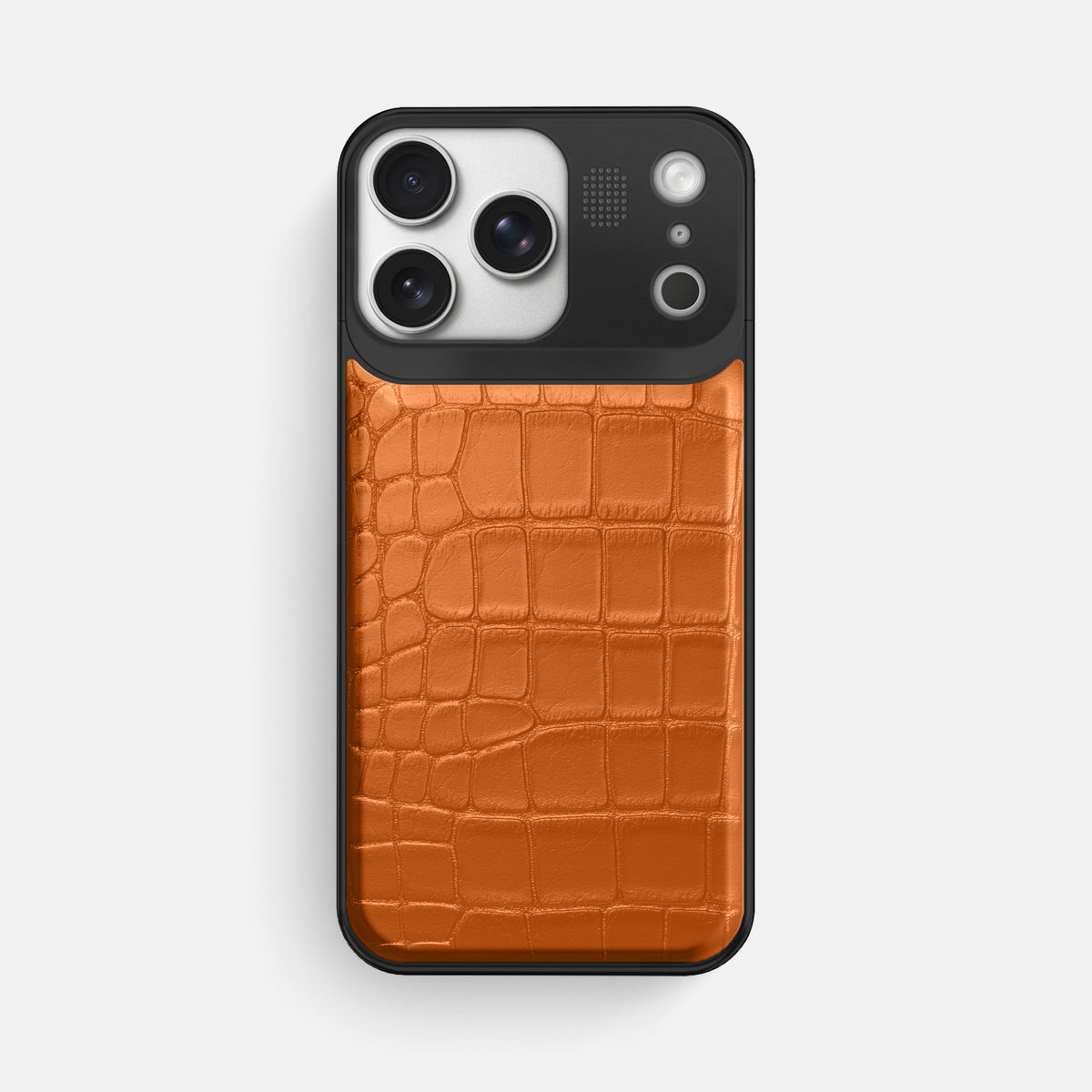 Metal Case For iPhone 17 Pro Max In Alligator -1 | Orange-Black