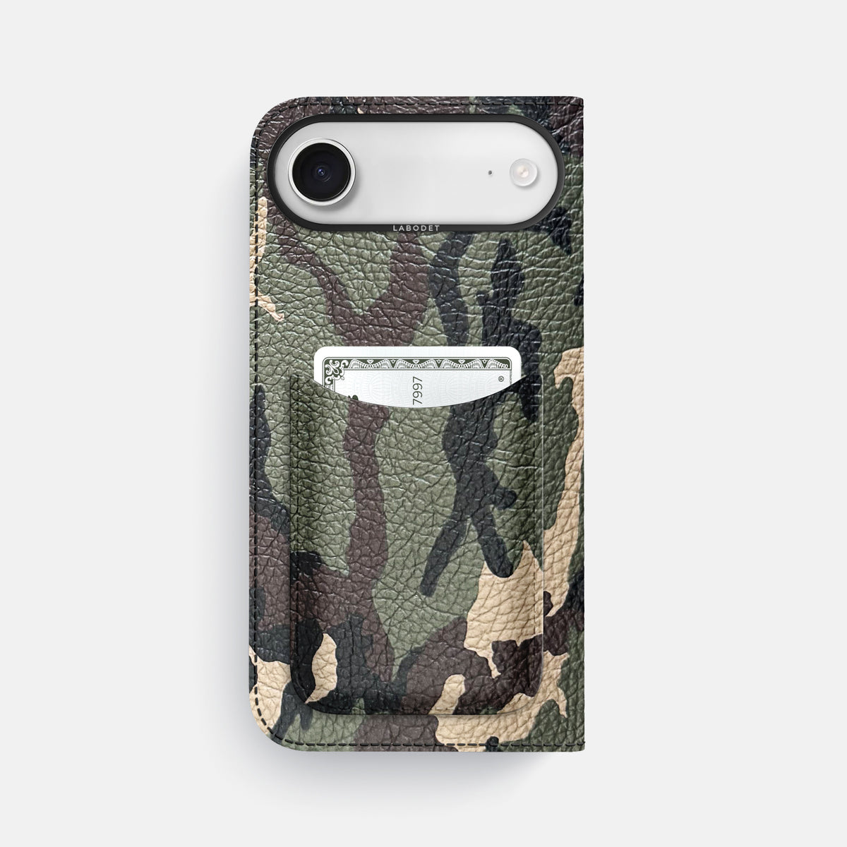 Folio Case with Card For iPhone 17 Air In Calf -3 | Camouflage-Black