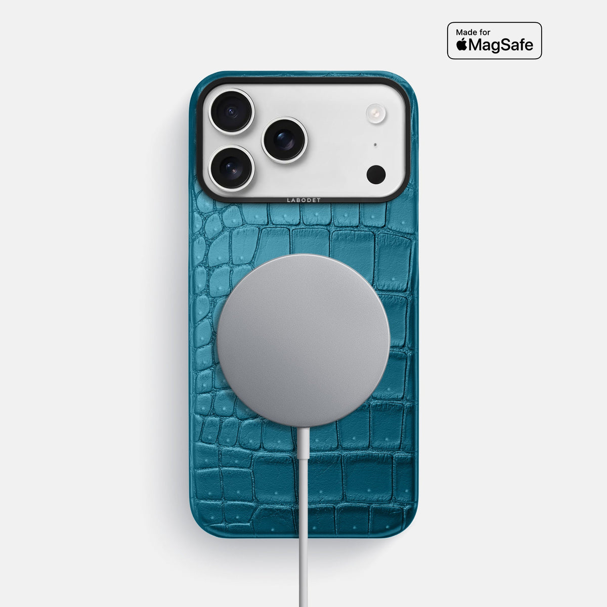 Classic Case For iPhone 18 Pro Max In Porosus Crocodile -5 | Turquoise-Black