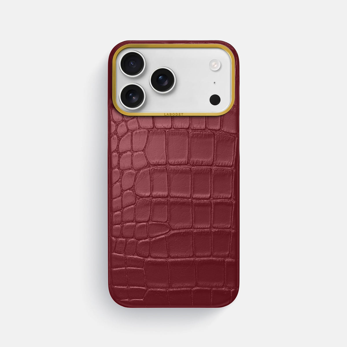 Classic Case For iPhone 18 Pro Max In Alligator -1 | Burgundy-Gold