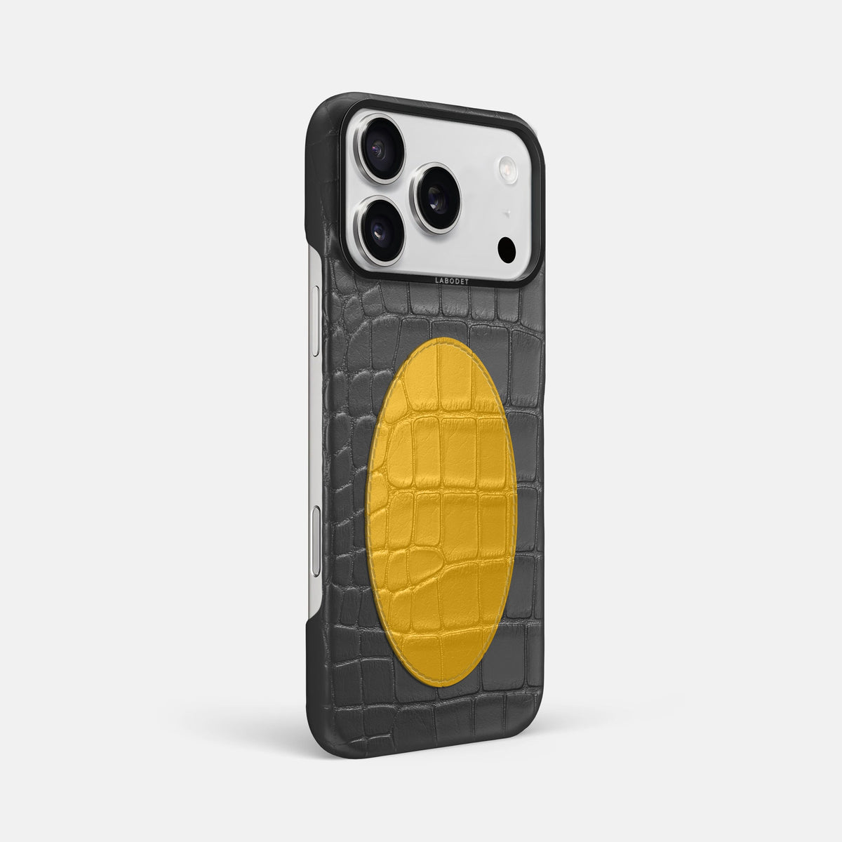 Classic Case With Oval For iPhone 18 Pro Max In Alligator -2 | Grey-Black