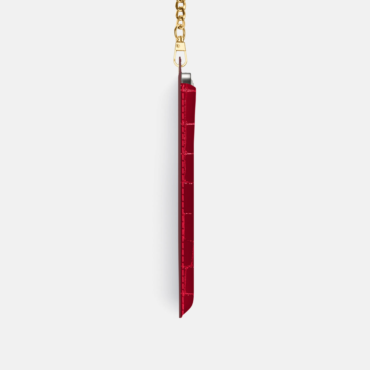 Crossbody Bag For iPhone 17 Pro In Shiny Alligator -4 | Cherry-Gold