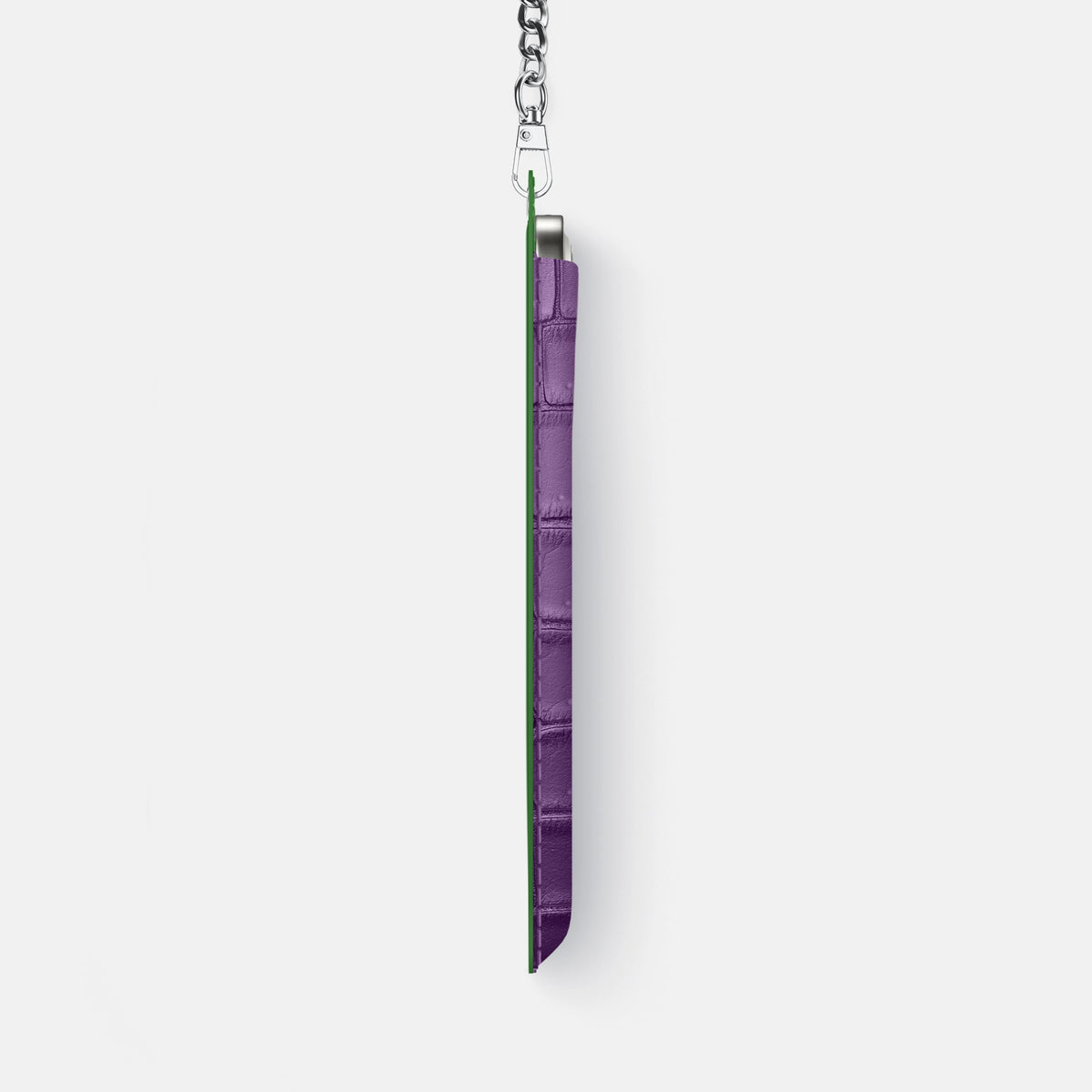 Crossbody Bag For iPhone 18 Pro Max In Porosus Crocodile -4 | Purple-Steel