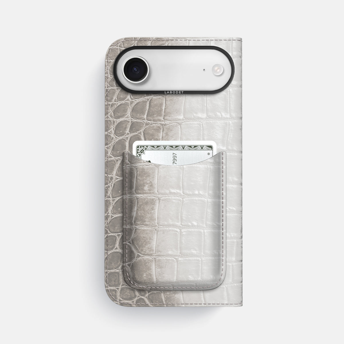 Folio Case with Card For iPhone 17 Air In Himalayan Crocodile -3 | Grey-Black