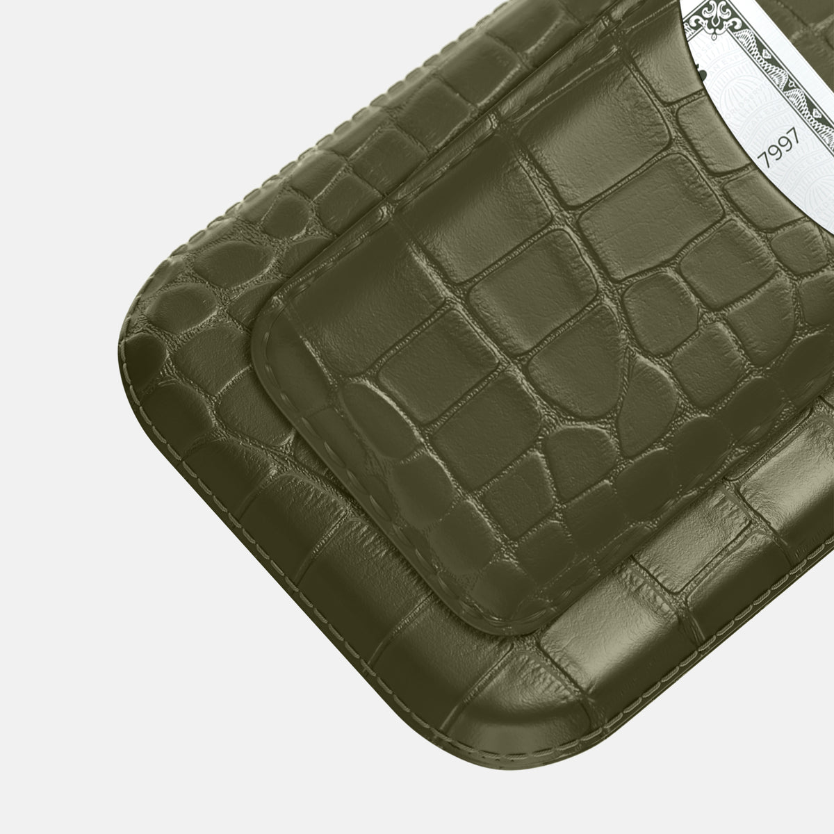 Pouch Card Case For iPhone 17 Pro Max In Alligator -3 | Kaki-Green