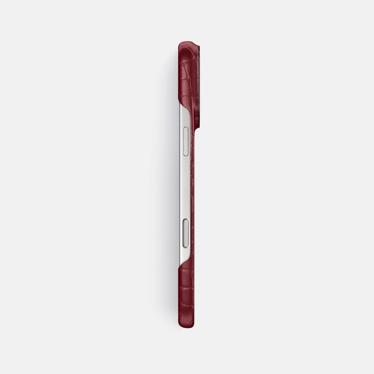Classic Case For iPhone 17 Pro Max In Alligator -3 | Burgundy-Black