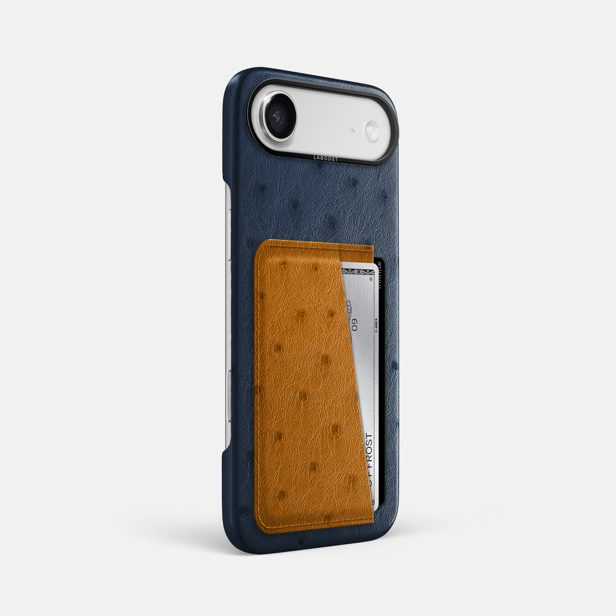 Double Card Case Coloré For iPhone 17 Air In Ostrich -2 | Navy-Blue-Black