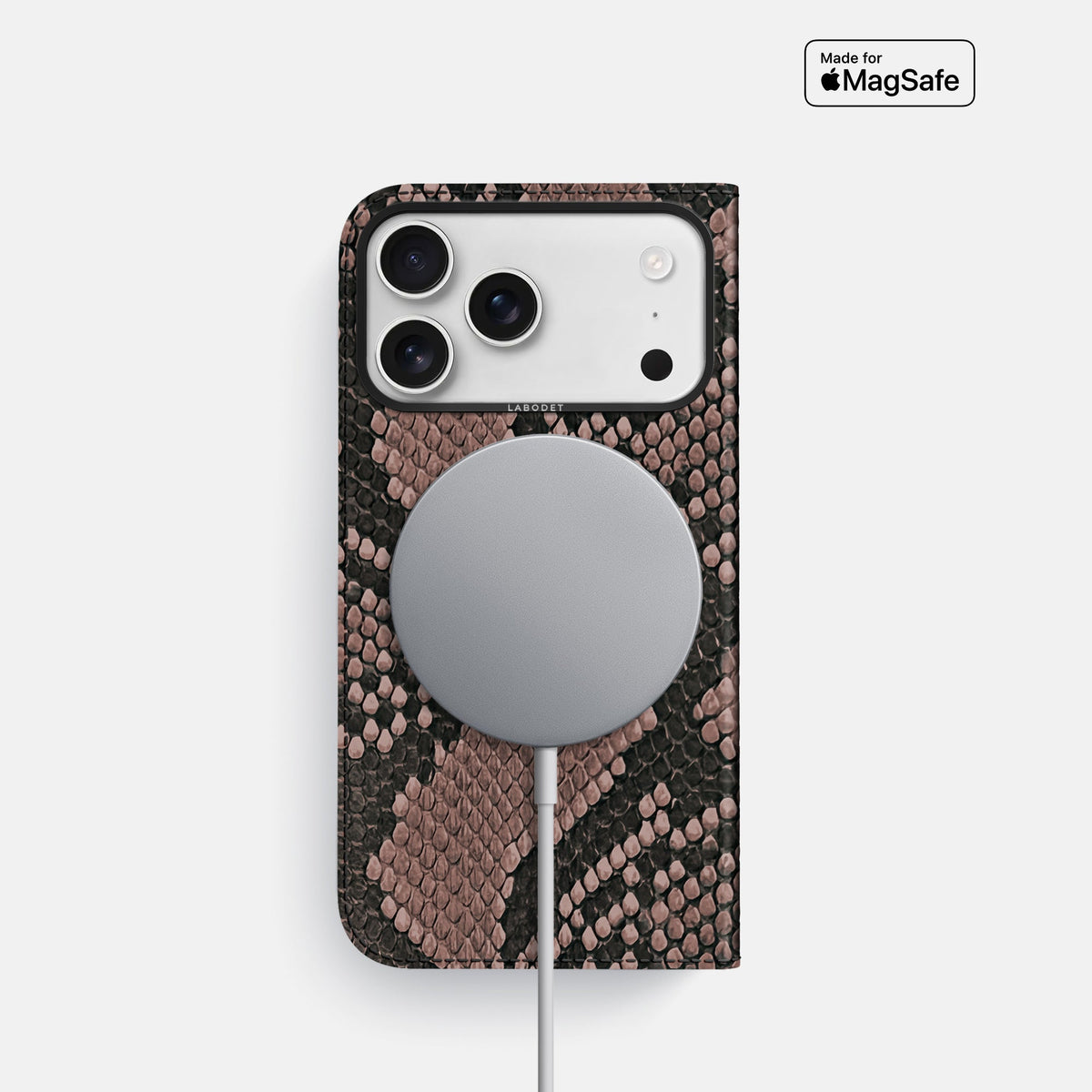 Folio Case For iPhone 18 Pro In Deluxe Python -3 | Mahogany-Brown-Black