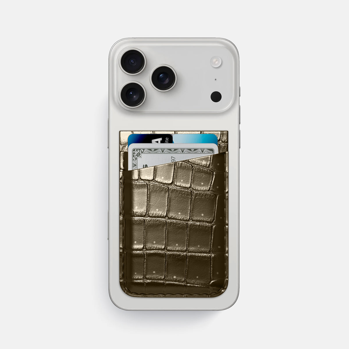 MagSafe Wallet For iPhone 17 Pro Max In Porosus Crocodile -1 | Bronze