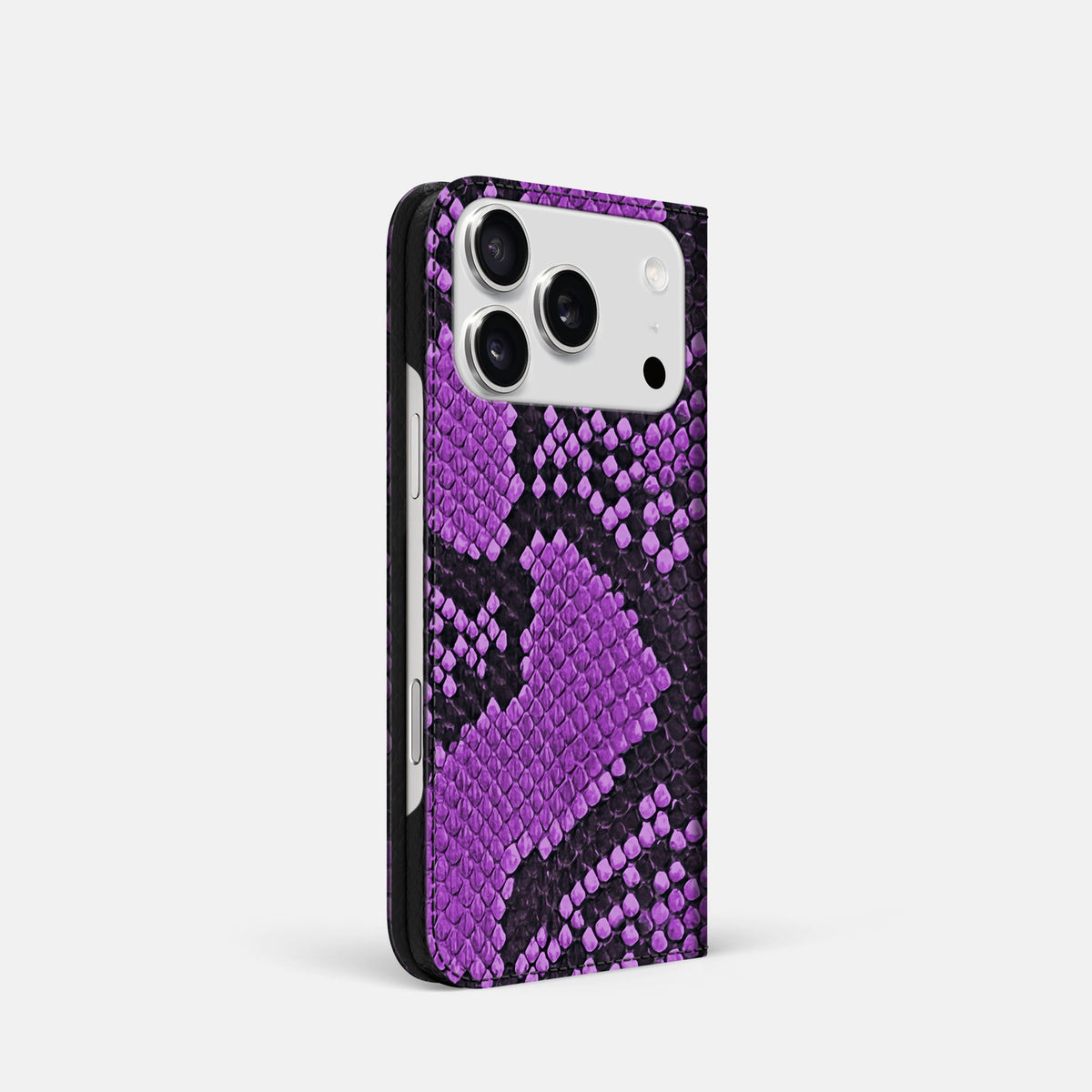 Folio Slim Case For iPhone 18 Pro In Deluxe Python -1 | Purple