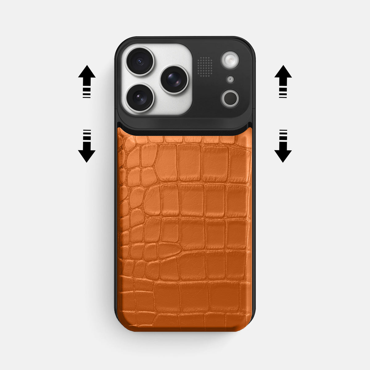 Metal Case For iPhone 17 Pro Max In Alligator -2 | Orange-Black