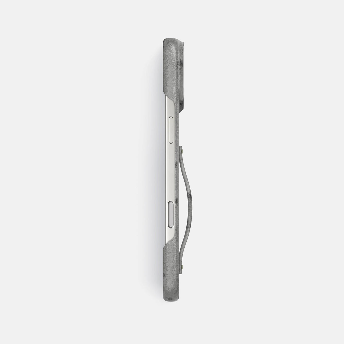 Finger Case For iPhone 18 Pro Max In Ostrich -3 | Silver-Steel
