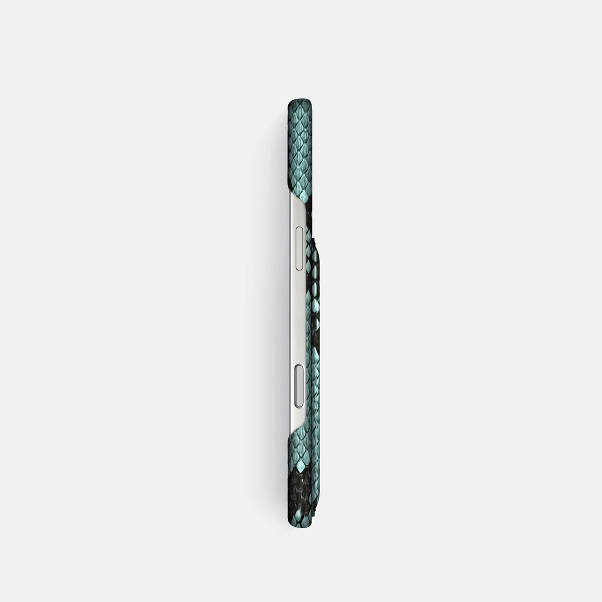 Slim Card Case For iPhone 18 Pro In Deluxe Python -3 | Blue-Lagoon