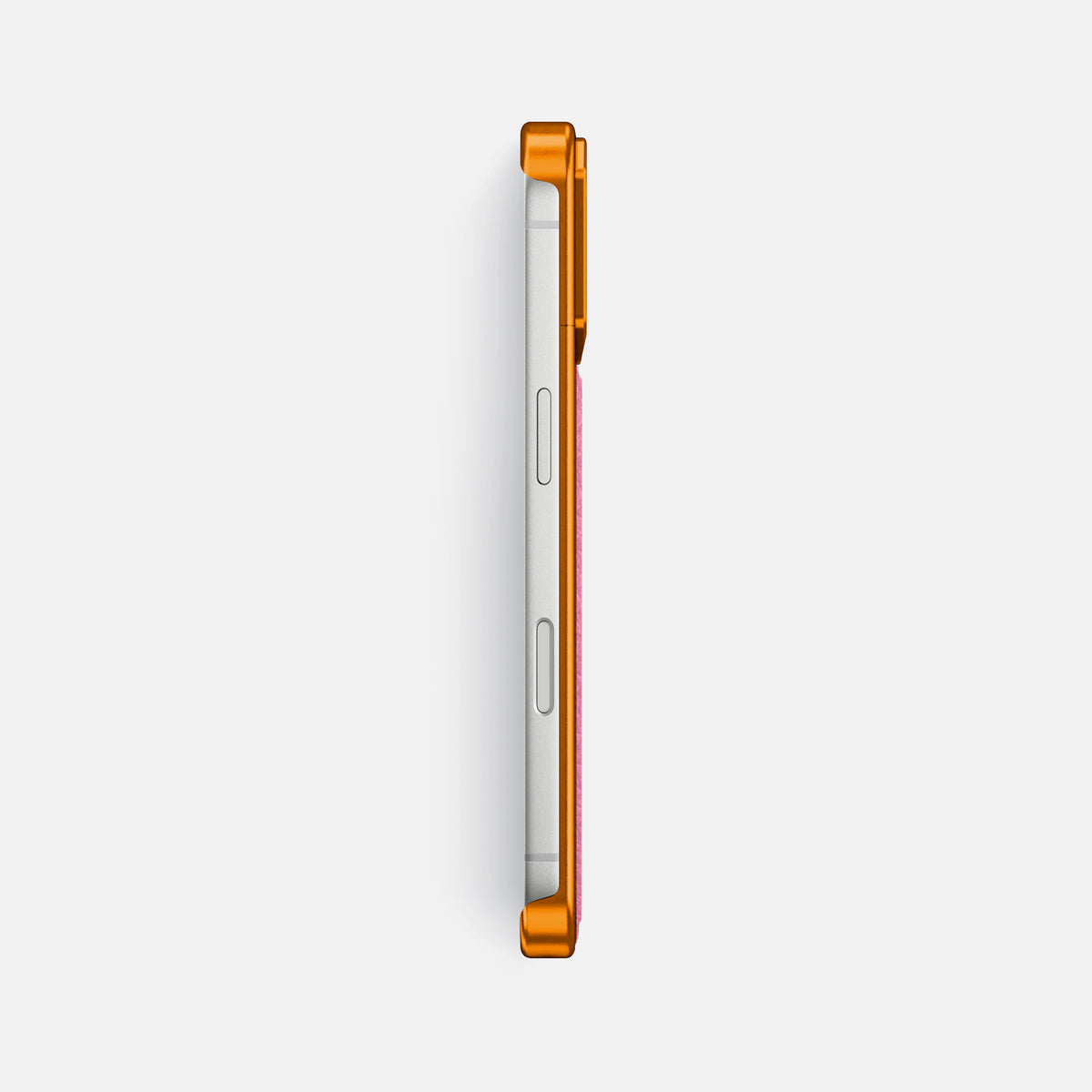 Metal Case For iPhone 17 Pro Max In Calf -3 | Pink-Orange