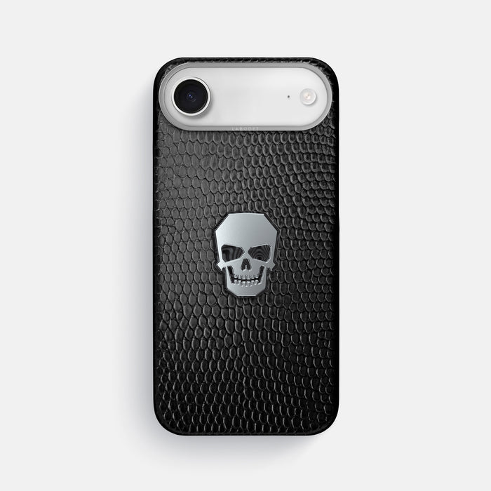 Classic Case With Titanium Skull For iPhone 17 Air In Lizard -1 | Black-Steel