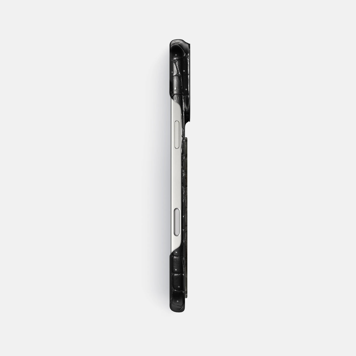 Classic Case With Carbon Dragon For iPhone 17 Pro Max In Porosus Crocodile -3 | Shiny-Black-Black