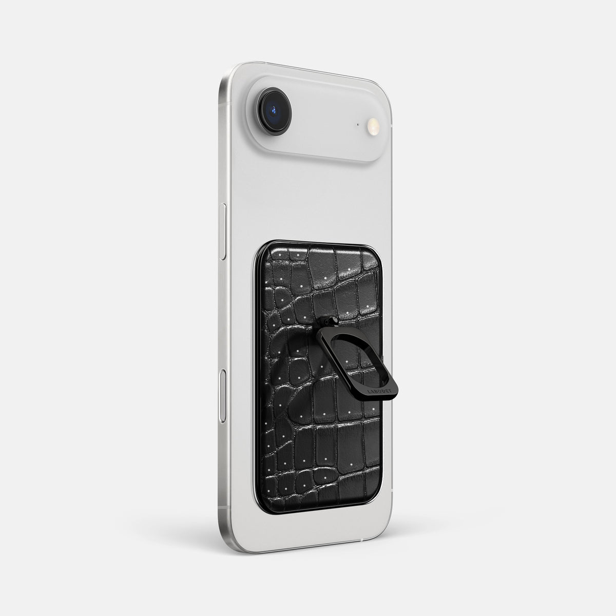 MagSafe Ring For iPhone 17 Air In Porosus Crocodile -1 | Shiny-Black-Black
