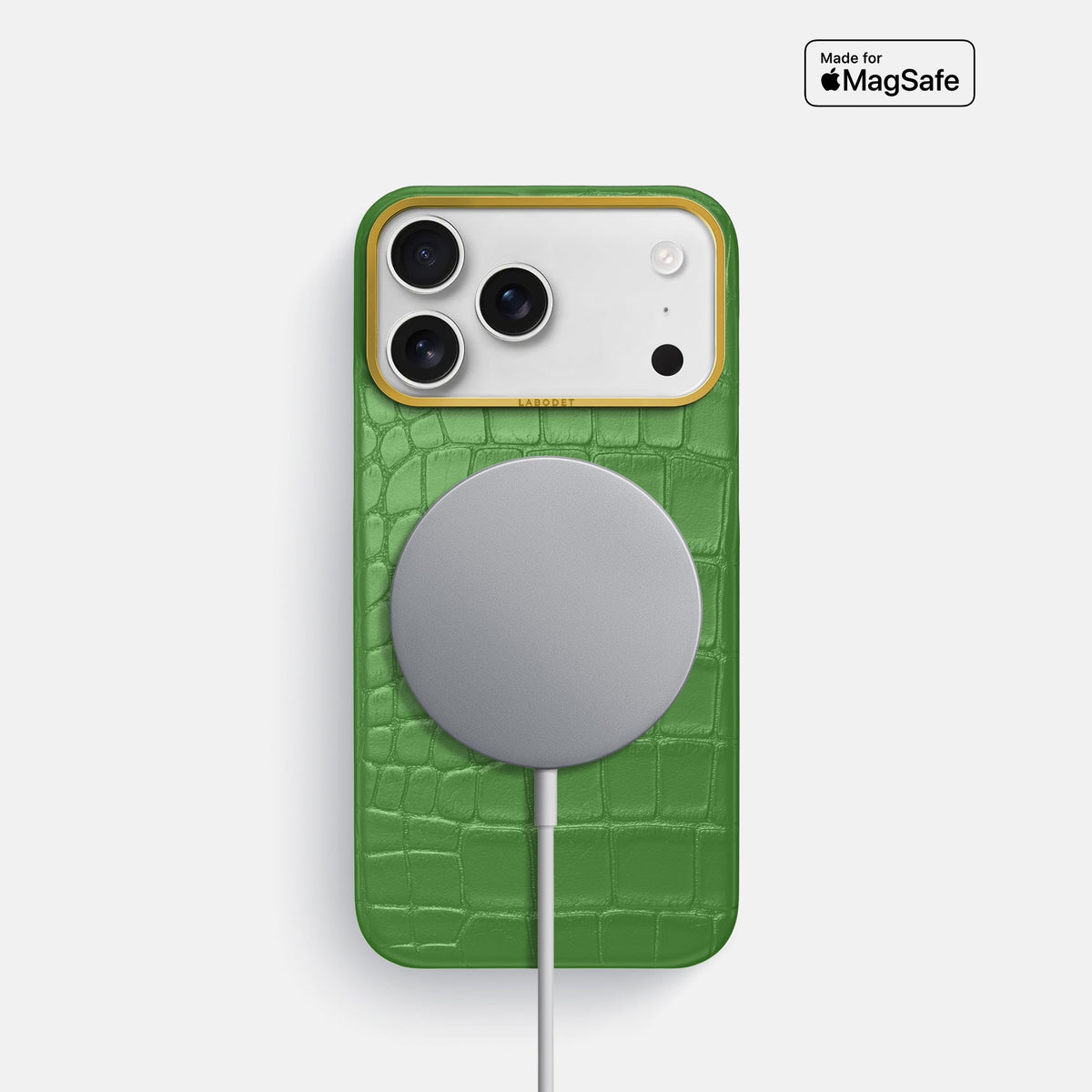 Classic Case For iPhone 18 Pro In Alligator -5 | Apple-Green-Gold