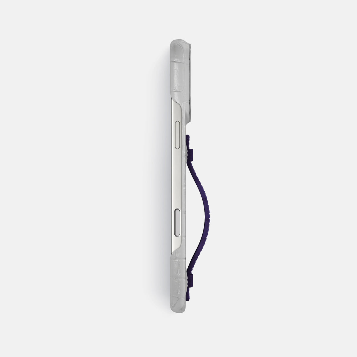 Center Handle For iPhone 17 Pro Max In Himalayan Crocodile -3 | Purple-Steel