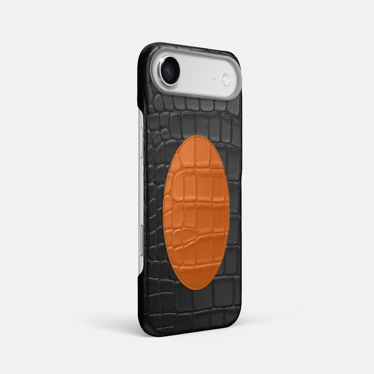 Classic Case With Oval For iPhone 17 Air In Alligator -2 | Black-Steel