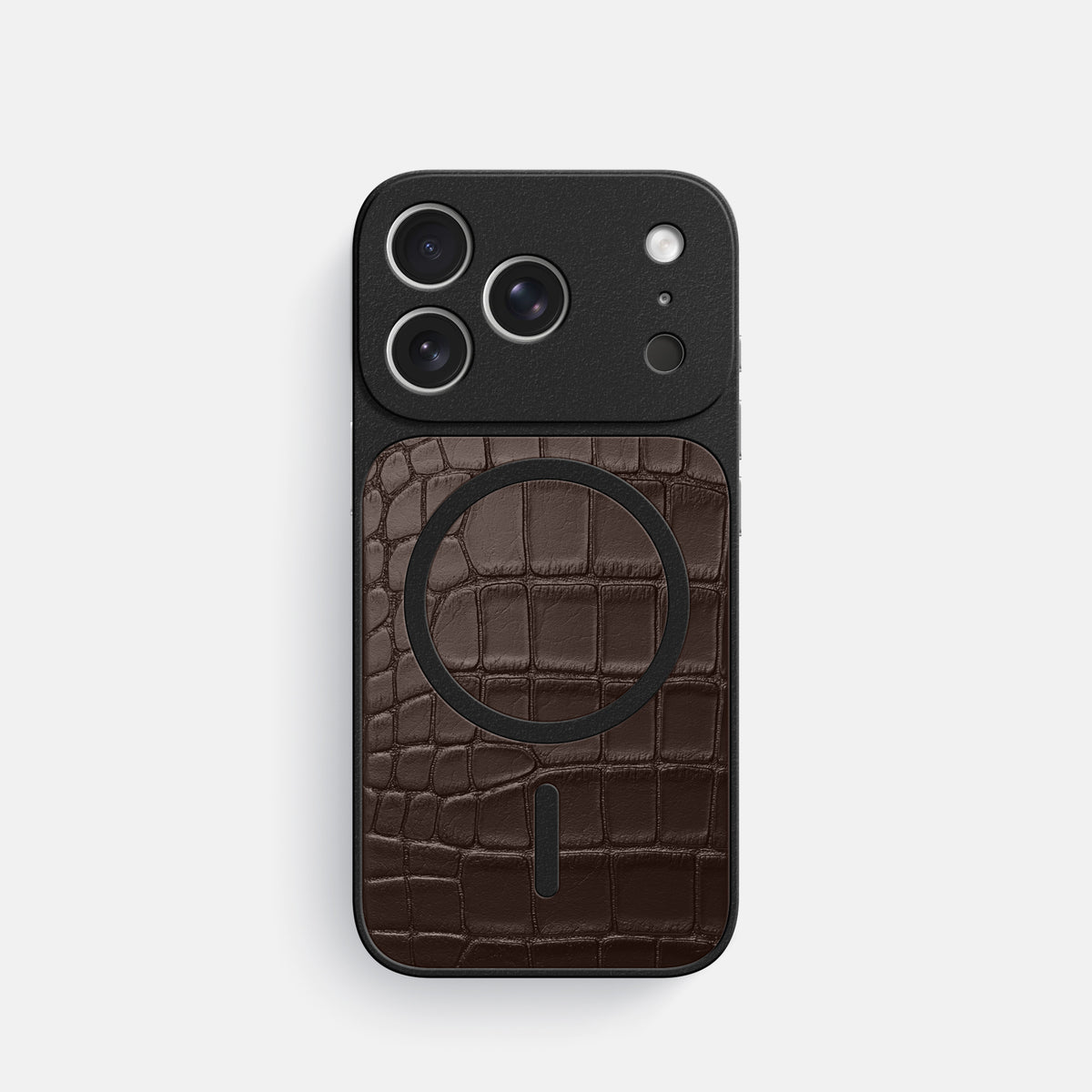 MagSafe Mask For iPhone 17 Pro In Alligator -3 | Dark-Brown