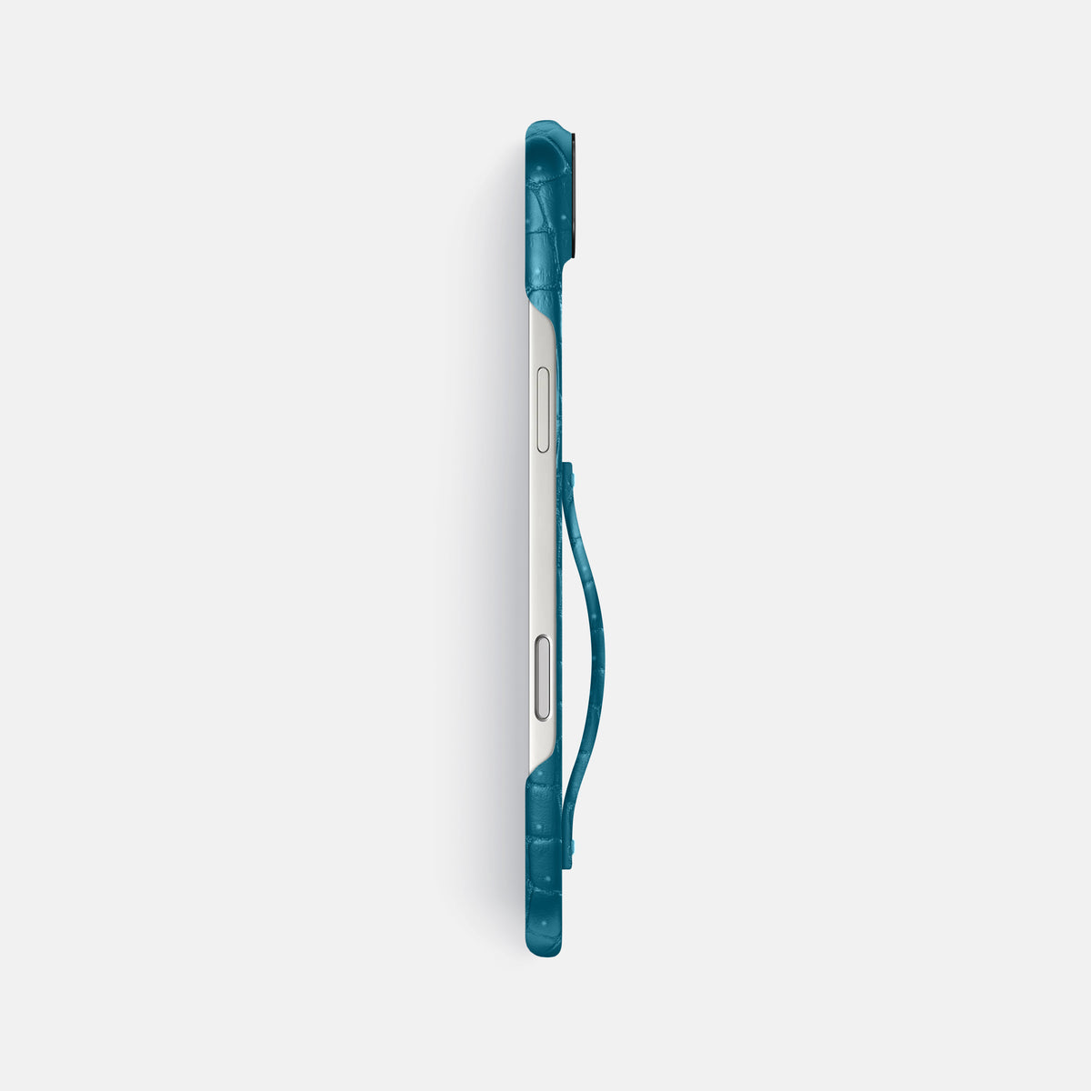 Finger Case For iPhone 17 Air In Porosus Crocodile -3 | Turquoise-Black