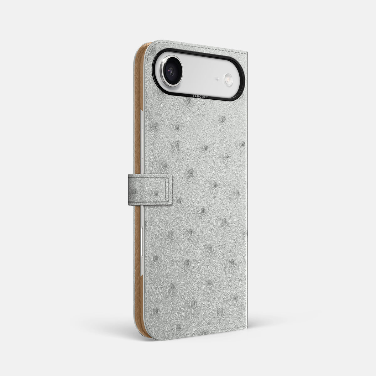 Folio Case with Clasp For iPhone 17 Air In Ostrich -1 | White-Black