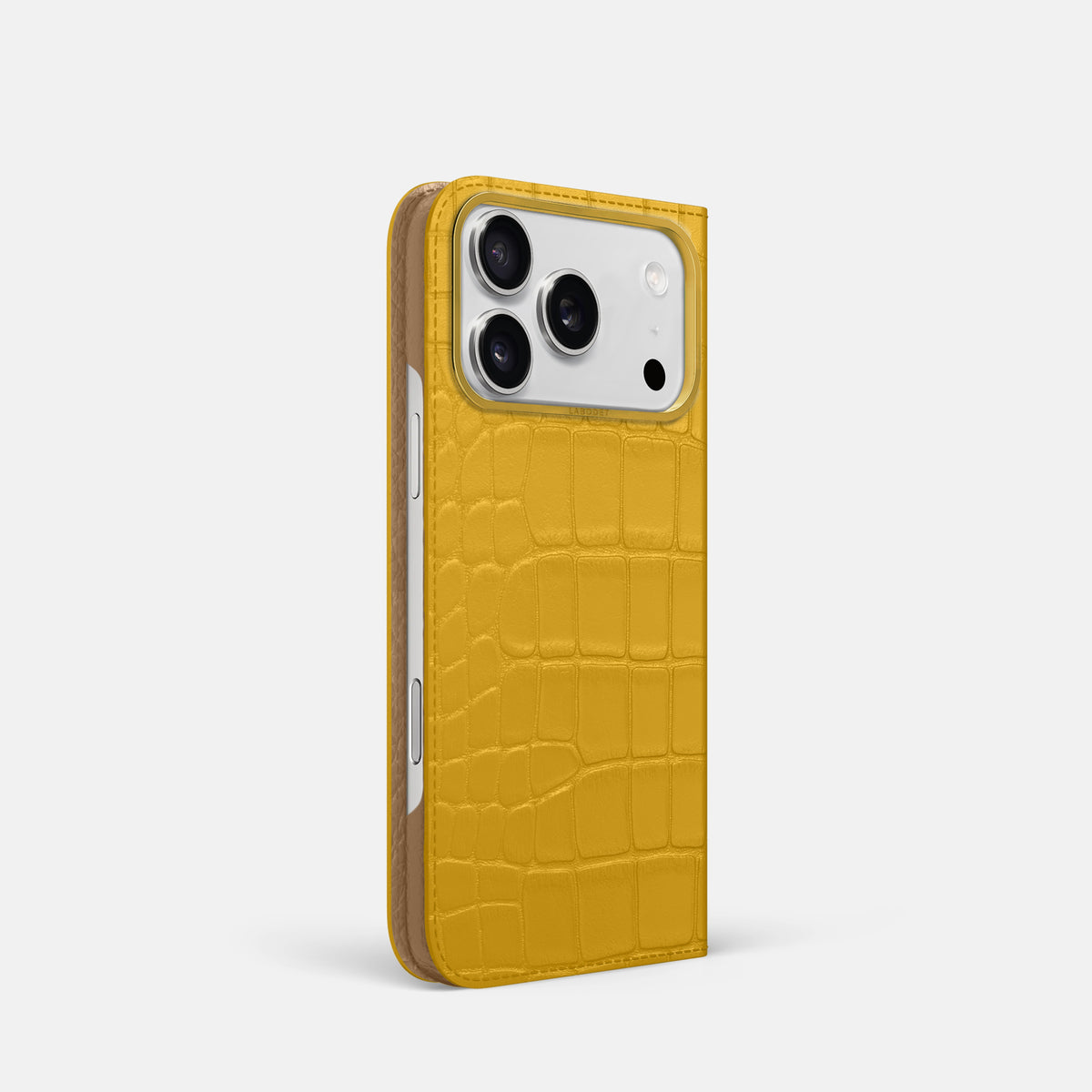 Folio Case For iPhone 17 Pro In Alligator -1 | Yellow-Gold