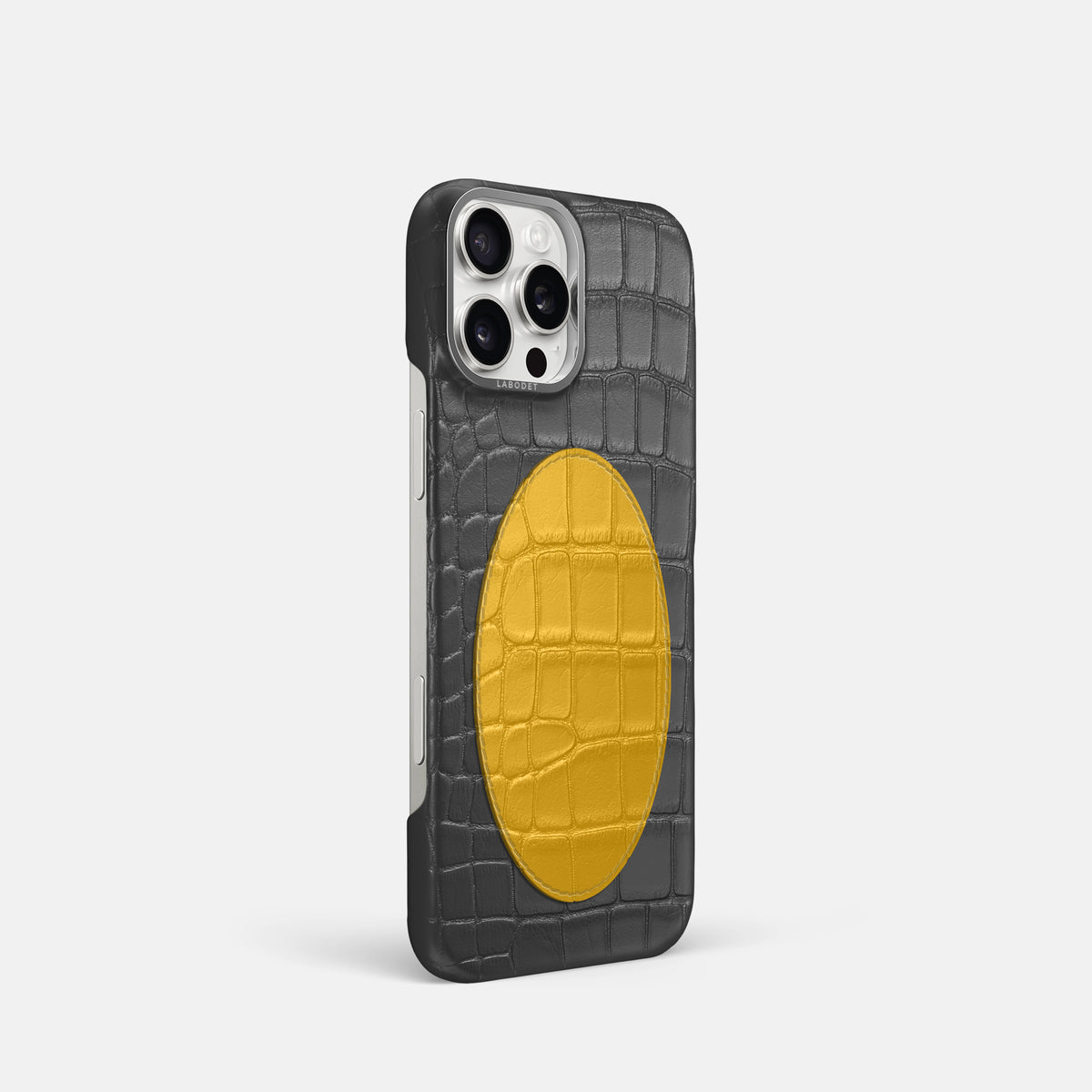 Classic Case With Oval For iPhone 16 Pro In Alligator -2 | Grey-Steel