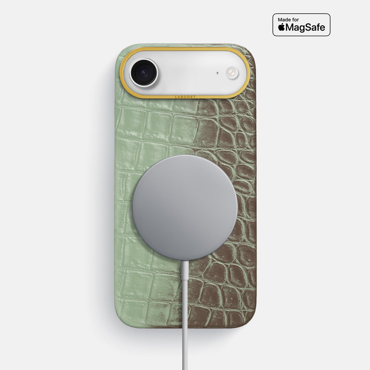 Classic Case For iPhone 17 Air In Himalayan Crocodile -4 | Pistachio-Gold